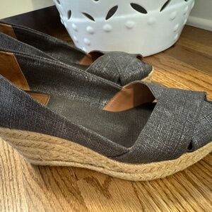 Tory Burch - Fillipa espadrille wedge blue/silver, size 8